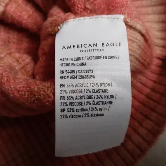 American Eagle Cropped Sweater Wrap Orange Pink Women's Size Small - Picture 7 of 10